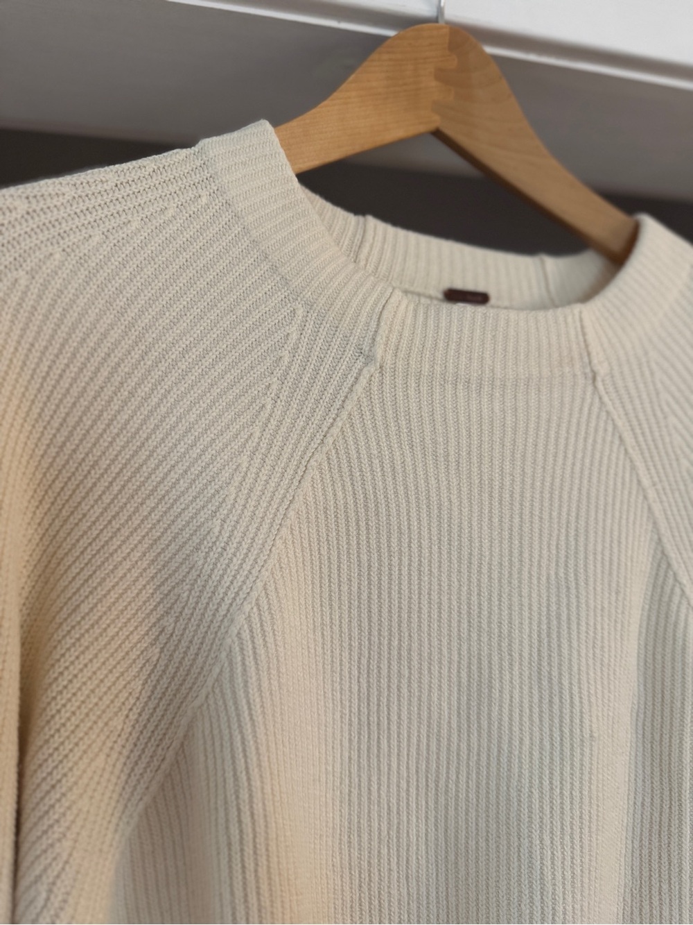 Free People // Cream Ribbed Knit Pullover - Size Small - Picture 6 of 6